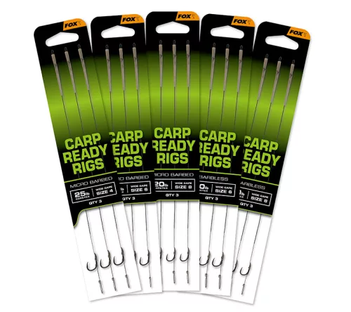 Fox Carp Ready Rigs Wide Gape Size 4 25lb 3pcs