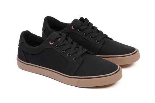 Fox Black canvas shoe = sz 12 / 46