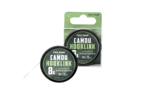 Carp Zoom Camou 8X előkezsinór, 20 m, 35 lb, terepmintás