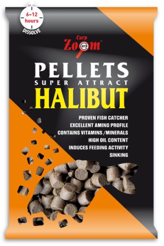 Carp Zoom Furat nélküli halibut etetőpellet, 4,5 mm, halibut, fekete, 800 g