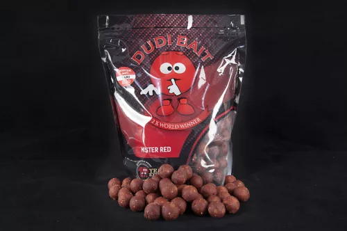 DUDI BAIT Bojli "Mister Red Super Hot" 1 kg - 24mm, Oldódó