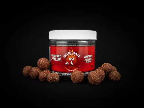 DUDI BAIT Csalizó bojli "Mister Red Super Hot" 100g - 14-16mm, Wafter
