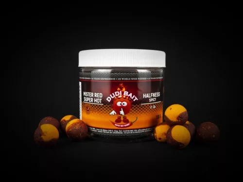 DUDI BAIT Csalizó bojli "Mister Red Super Hot" 100g - 16mm, Halfness Spicy