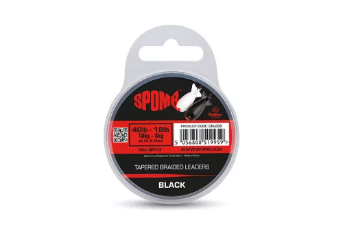 Tapered Braided Leaders Red 3pcs 40lb-18lb