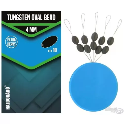 HALDORÁDÓ Tungsten Oval Bead 4 mm - Volfrám horogelőke súlyozó és gumi ütköző