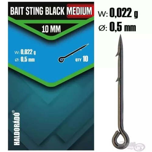 HALDORÁDÓ Bait Sting Black Medium 10 mm - Közepes vastagságú csalitüske