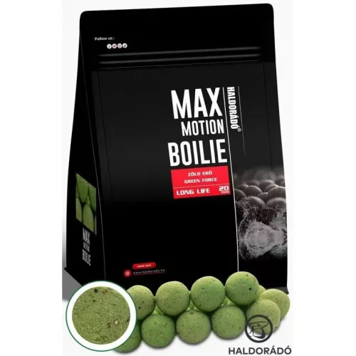 HALDORÁDÓ MAX MOTION Boilie Long Life 20 mm - Green Force 800 g / 20 mm