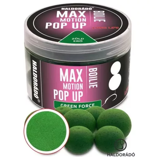 HALDORÁDÓ MAX MOTION Boilie Pop Up 16, 20 mm - Green Force 50 g / 16, 20 mm