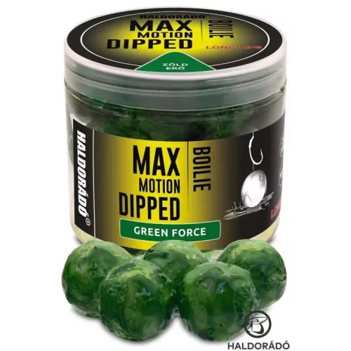 HALDORÁDÓ MAX MOTION Boilie Dipped 20 mm - Green Force 100 g / 20 mm