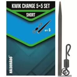   HALDORÁDÓ Kwik Change 5+5 Set Short - extra gyors horogelőke kapocs + gumikúp, rövid