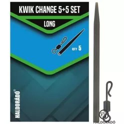   HALDORÁDÓ Kwik Change 5+5 Set Long - extra gyors horogelőke kapocs + gumikúp, hosszú