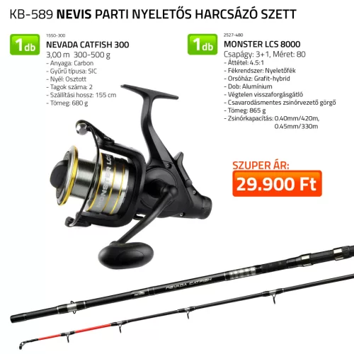 NEVIS Parti nyeletős harcsázó szett  1550-300+ 2527-480