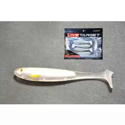 LIVETARGET SLOW-ROLL SHINER PADDLE TAIL SILVER/PEARL 85 MM