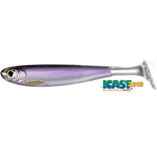 LIVETARGET SLOW-ROLL SHINER PADDLE TAIL SILVER/PURPLE 100 MM