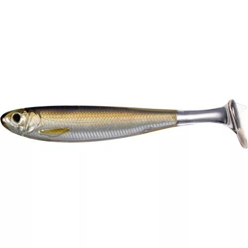 LIVETARGET SLOW-ROLL SHINER PADDLE TAIL SILVER/BROWN 100 MM