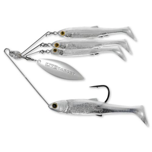 LIVETARGET MINNOW SPINNER RIG PURPLE PEARL WHITE/SILVER SMALL 7 G