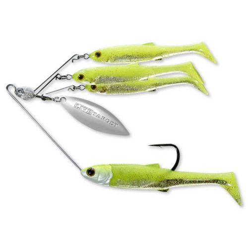 LIVETARGET MINNOW SPINNER RIG PURPLE CHARTREUSE/SILVER SMALL 7 G