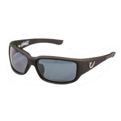   MUSTAD HP POLARIZED SUNGLASSES - BLACK VENTED FRAME, SMOKE LENS