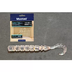   MUSTAD AJI CURLY TAIL 2.5   CLEAR RAINBOW GLITTER 12DB/CSOMAG