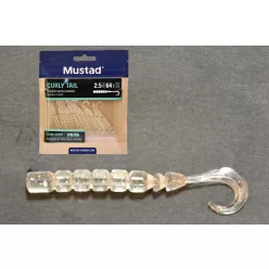   MUSTAD AJI CURLY TAIL 2.5   CLEAR LUMINOUS SILVER GLITTER 12DB/CSOMAG