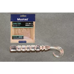 MUSTAD AJI CURLY TAIL 2.5   CLEAR PURPLE GLITTER 12DB/CSOMAG