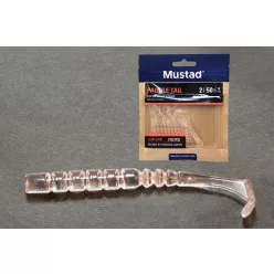 MUSTAD AJI PADDLE TAIL 2   CLEAR PURPLE GLITTER 12DB/CSOMAG