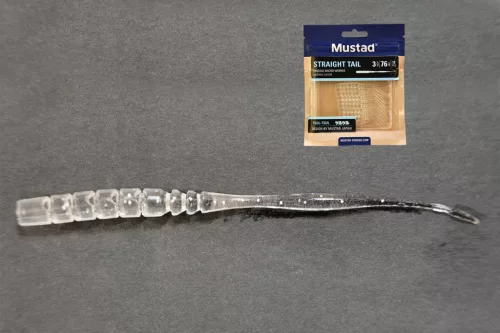 MUSTAD AJI STRAIGHT TAIL 3   CLEAR LUMINOUS SILVER GLITTER 12DB/CSOMAG