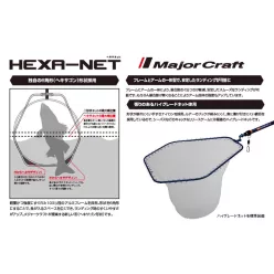 MAJOR CRAFT HEXA NET MERITŐFEJ L 67x58cm Blue