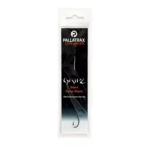 PALLATRAX GRIPZ CURVE SHANK HAIR RIGS SIZE 6 15LB BRAID