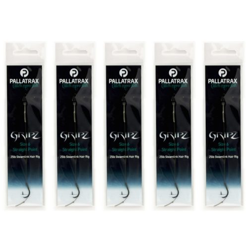 PALLATRAX GRIPZ STRAIGHT POINT HAIR RIGS SIZE 8 15LB STEAMLINK