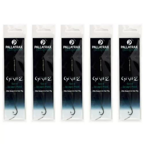 PALLATRAX GRIPZ STRAIGHT POINT HAIR RIGS SIZE 8 15LB STEAMLINK
