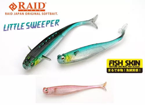 RAID JAPAN RAID LITTLE SWEEPER FISH SKIN 3" 7.6cm 080 Clear Wakasagi