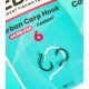SEDO Carbon Carp Hook Barbless Size 6 szakáll nélküli horog