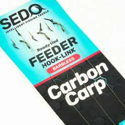   SEDO Carbon Carp Feeder Rig Size 12 Barbless - 0.14mm szakáll nélküli előkötött előke