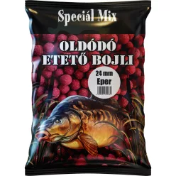 Speciál mix Oldódó Etető Bojli 24 mm Eper 1kg
