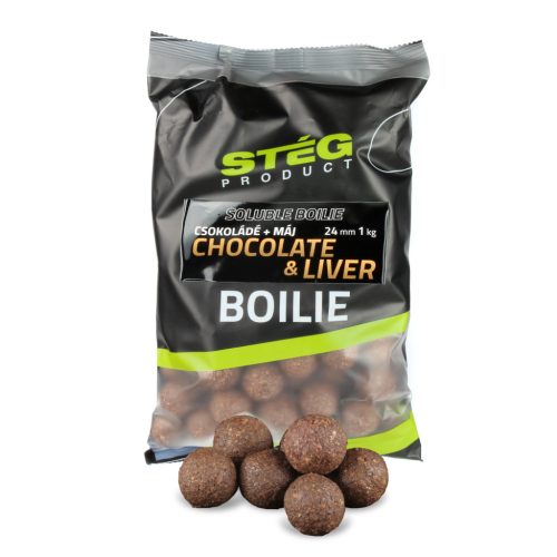 Stég Soluble Boilie 24mm 1kg Chocolate&Liver