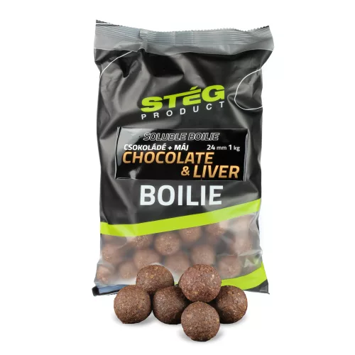 Stég Soluble Boilie 24mm 1kg Chocolate&Liver