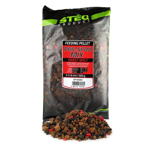 Stég Pva-Spod Mix 3-5-8mm 800g Sweet Spicy