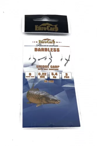 EuroCarp előrekötött fluorocarbon szakállnélküli előke 8