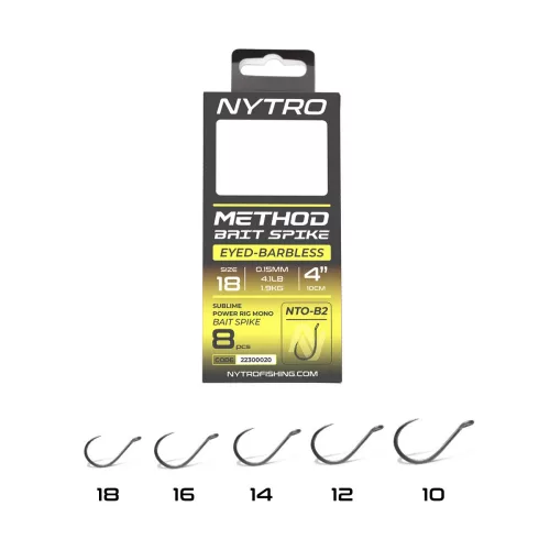 NYTRO NTO-B2 ELŐKÖTÖTT SZAKÁLL NÉLKÜLI CSALITÜSKÉS METHOD ELŐKE 10 CM 18/0,15MM