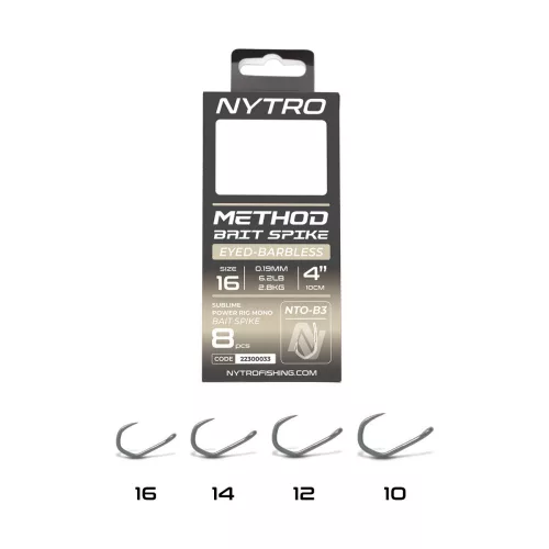 NYTRO NTO-B3 ELŐKÖTÖTT SZAKÁLL NÉLKÜLI CSALITÜSKÉS METHOD ELŐKE 10 CM 10/0,25MM