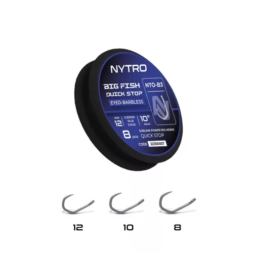 NYTRO NTO-B3 BIG FISH ELŐKÖTÖTT SZAKÁLL NÉLKÜLI QUICK-STOP ELŐKE 25 CM 8/0,30MM
