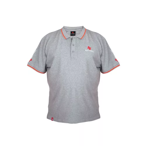 NYTRO LIGHT MARL GREY POLO SHIRT XL