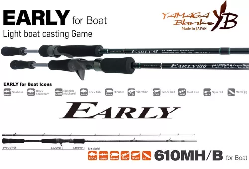 YAMAGA EARLY BOAT 610MH/B BAICAST 2.10m 10-50gr