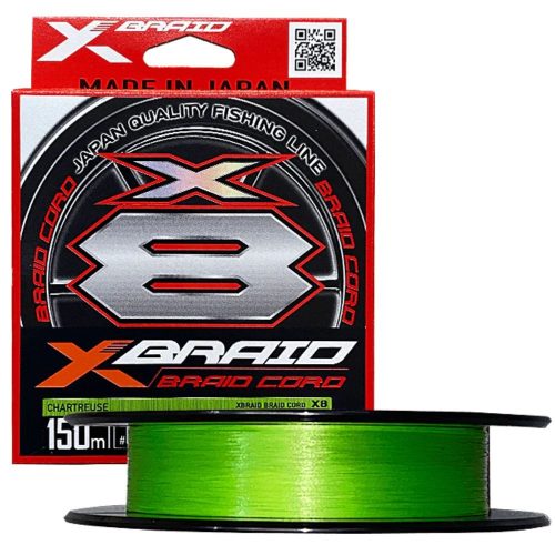 YGK X-BRAID Braid Cord X8 PE 0.8 7,2kg 150m Chartreuse