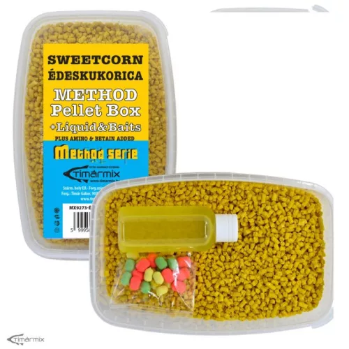Timár Mix Pellet box + liquid+ baits mix ( gratis ) 500g Sweet Corn