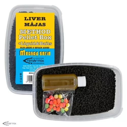 Timár Mix Pellet box + liquid+ baits mix ( gratis ) 500g Liver